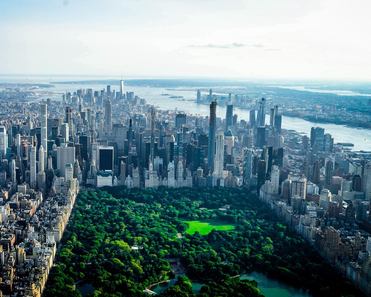 An Aerial View of Midtown Manhattan and Central Park in New York City